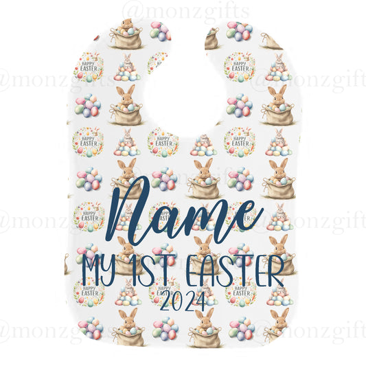 Blue First Easter Bib