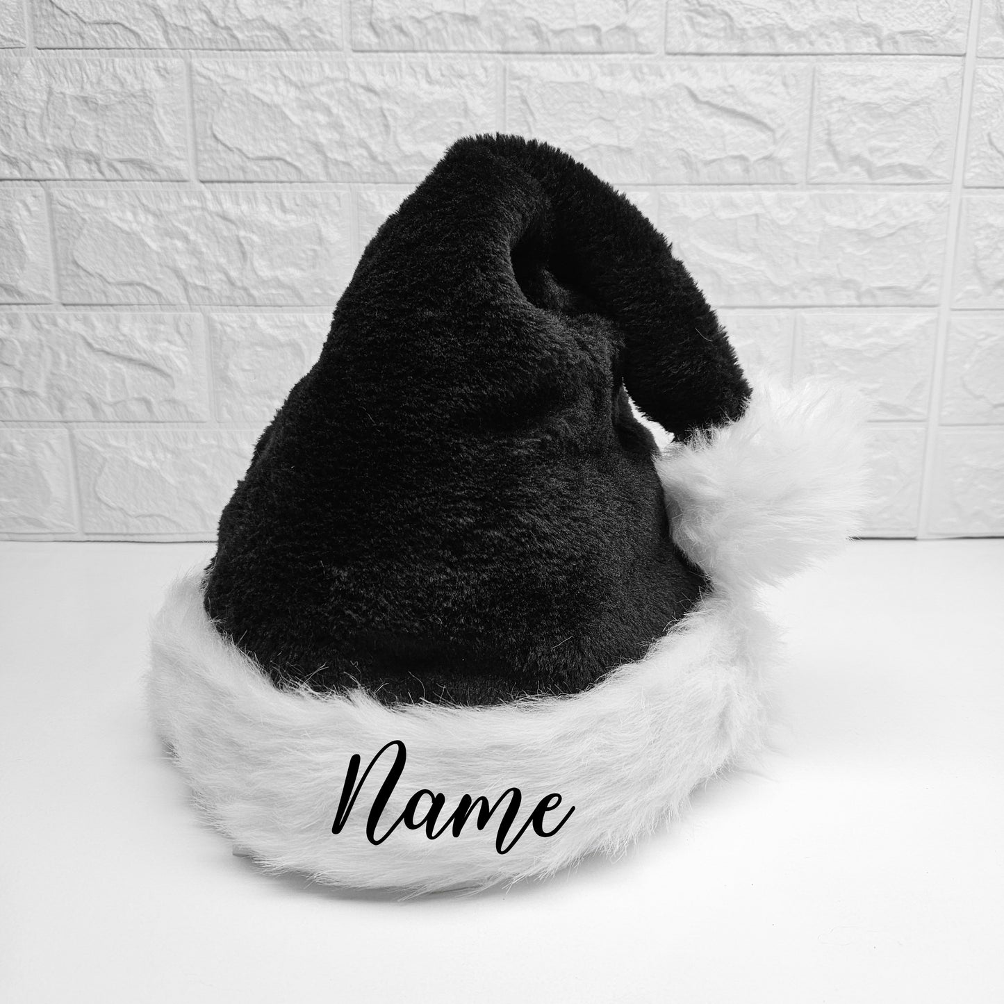 Personalised Black Santa Hat