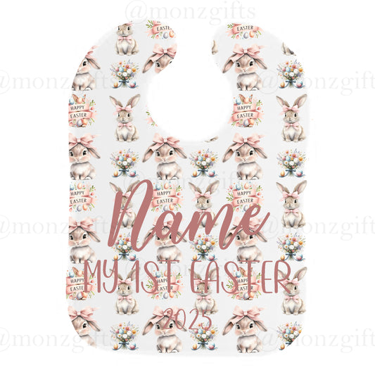 Pink First Easter Bib