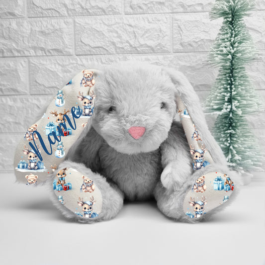 Blue Full Print Christmas Bunny