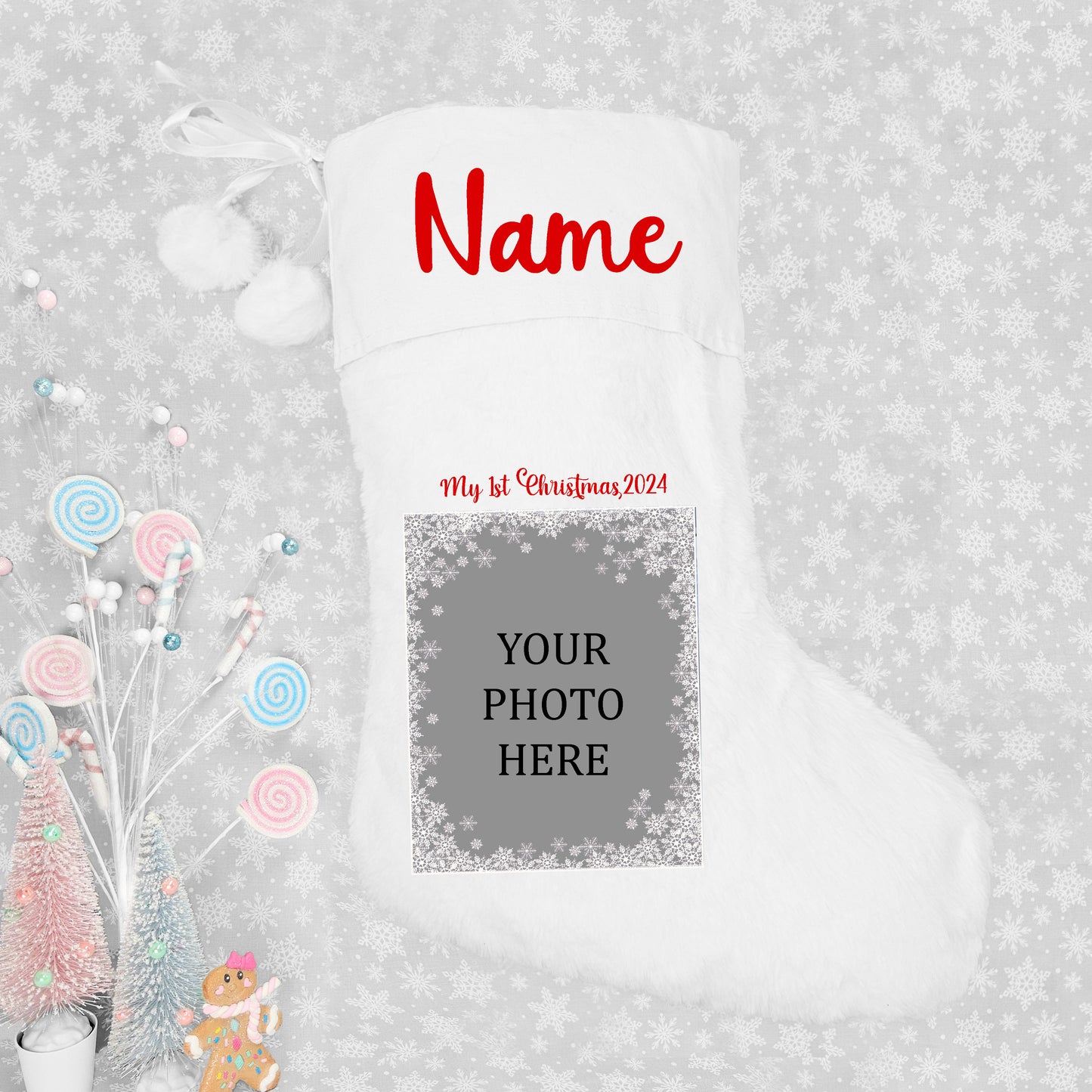 1st Christmas Photo Stocking