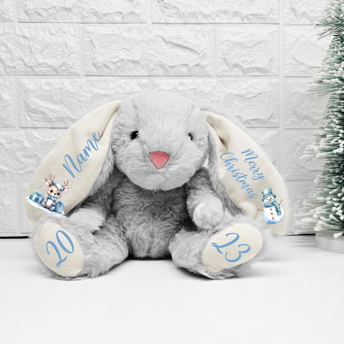 Blue Christmas Bunny