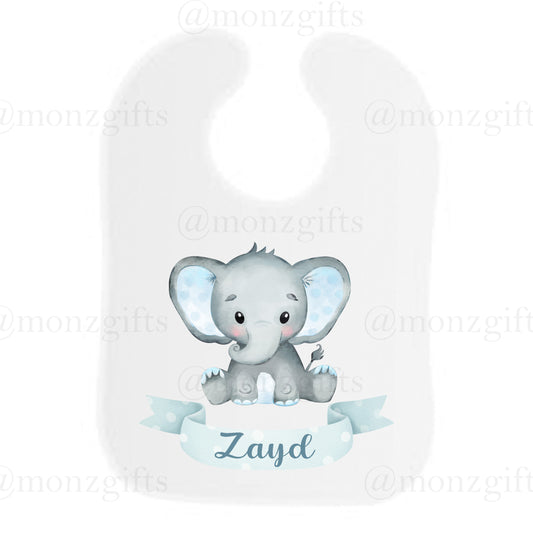 Blue Elephant Bib