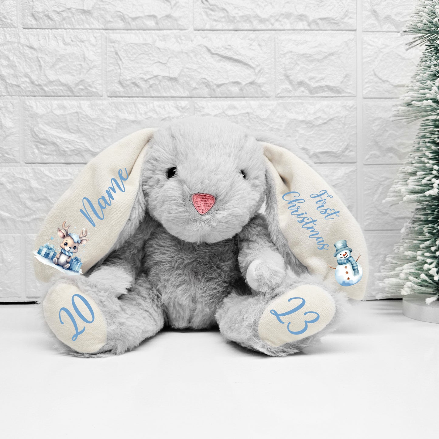 Blue First Christmas Bunny