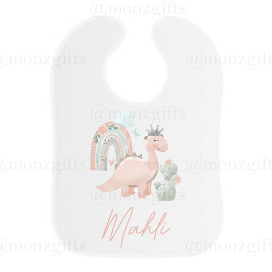 Pink Dino Bib