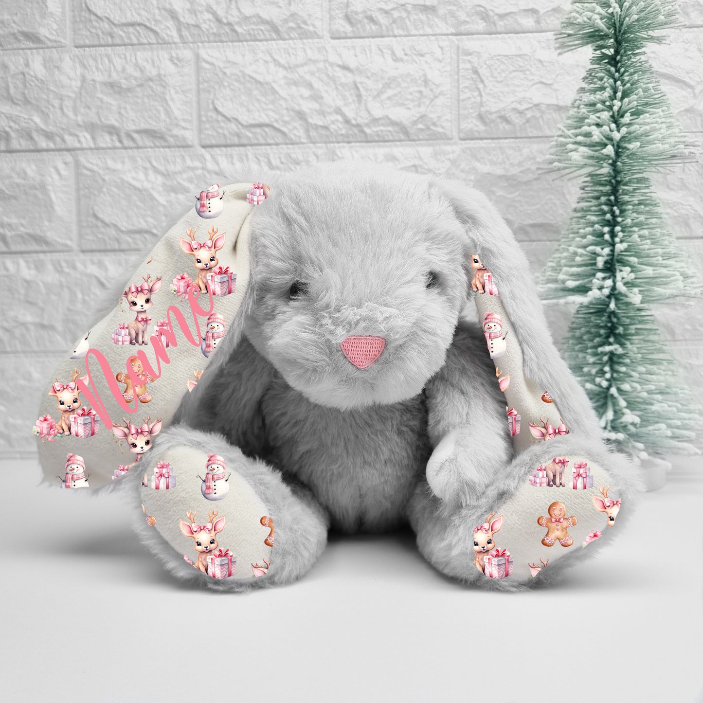 Pink Full Print Christmas Bunny