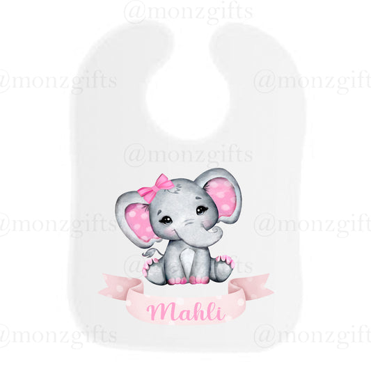 Pink Elephant Bib