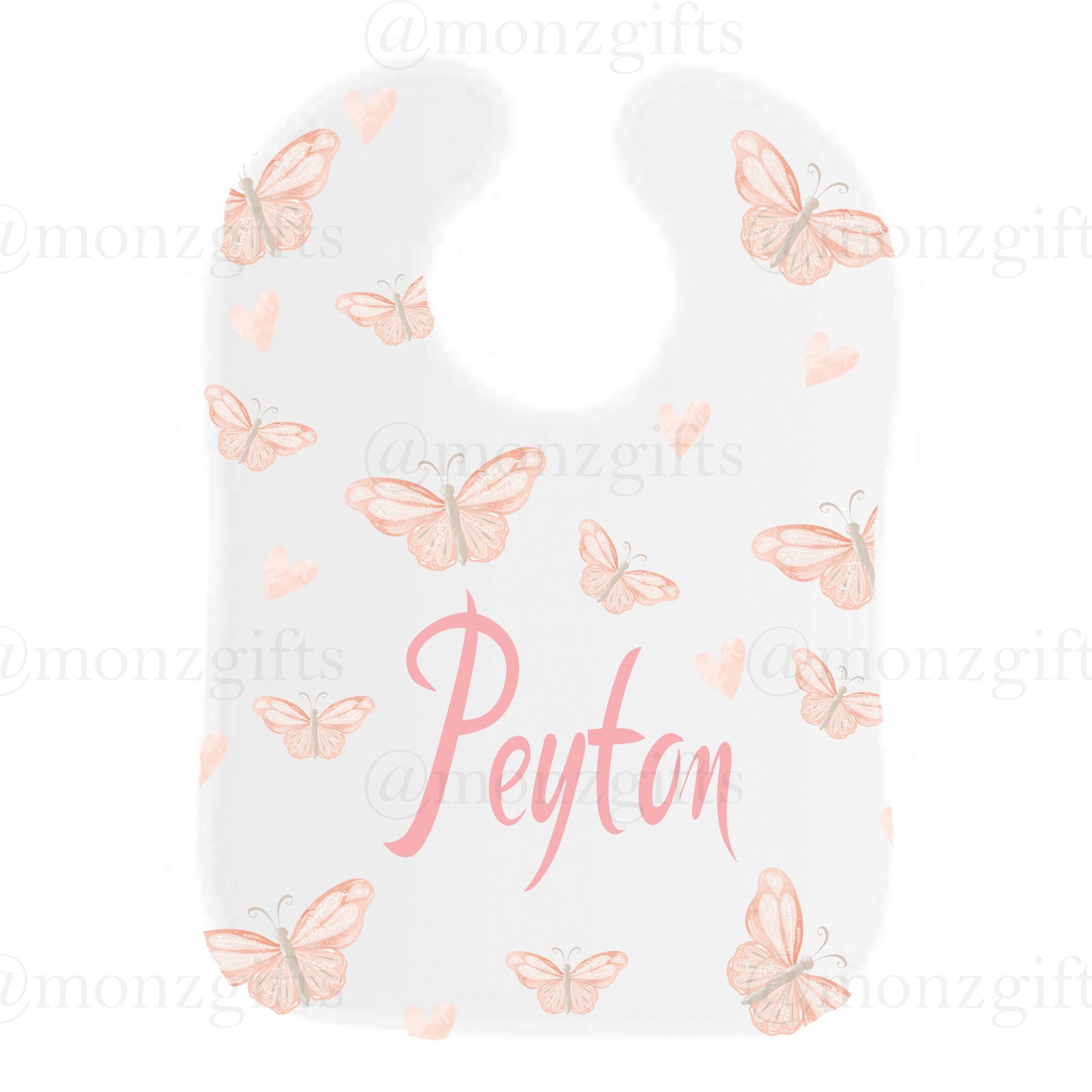 Peach Butterfly Bib