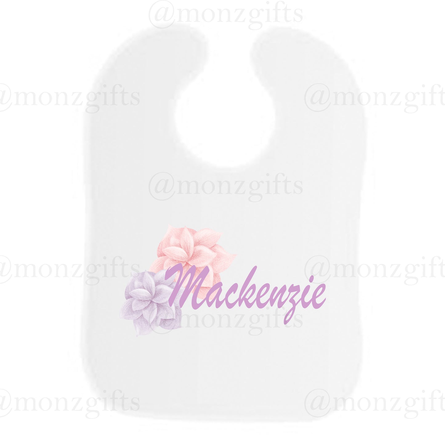 Floral Name Bib