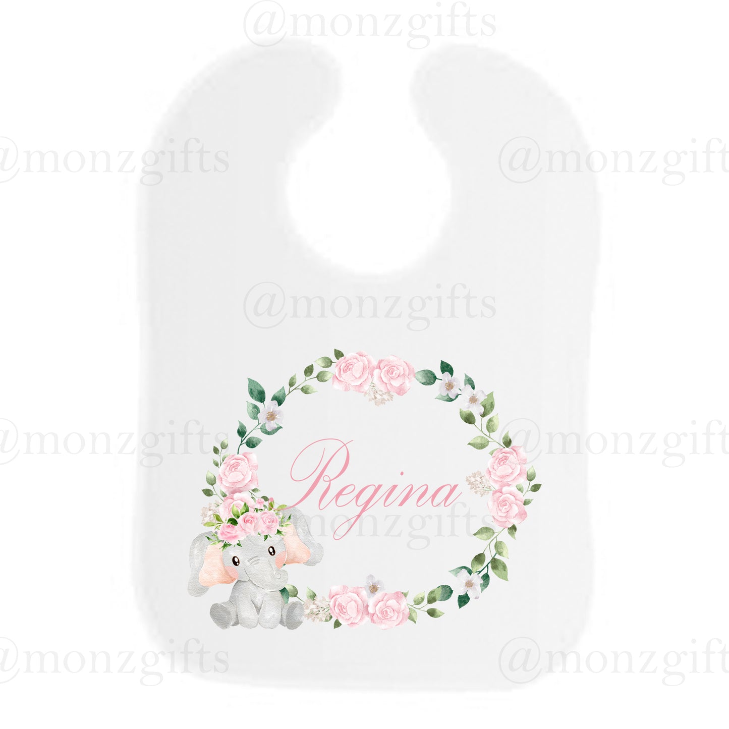 Floral Elephant Bib