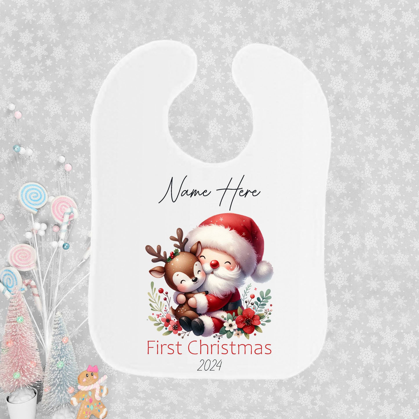 Santa & Reindeer Bib